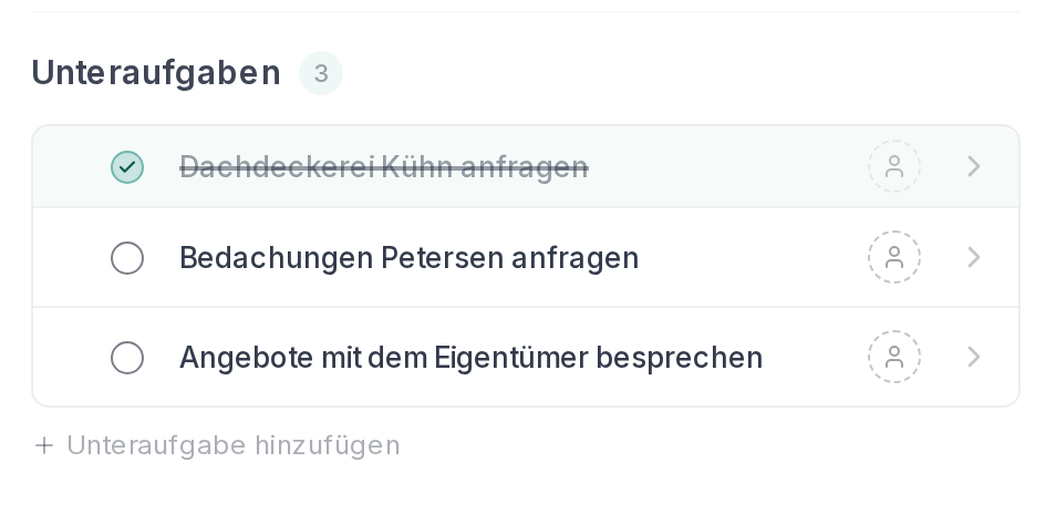 Unteraufgaben einer Aufgabe