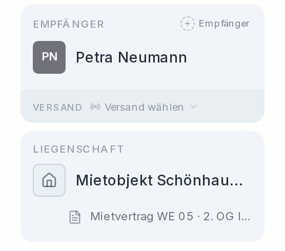 Liegenschaft und Kontakt einer Konversation