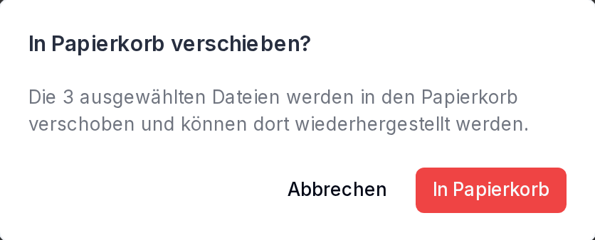 Die Rückfrage beim Löschen