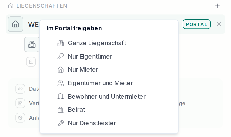 Wer das Dokument im Portal sehen soll