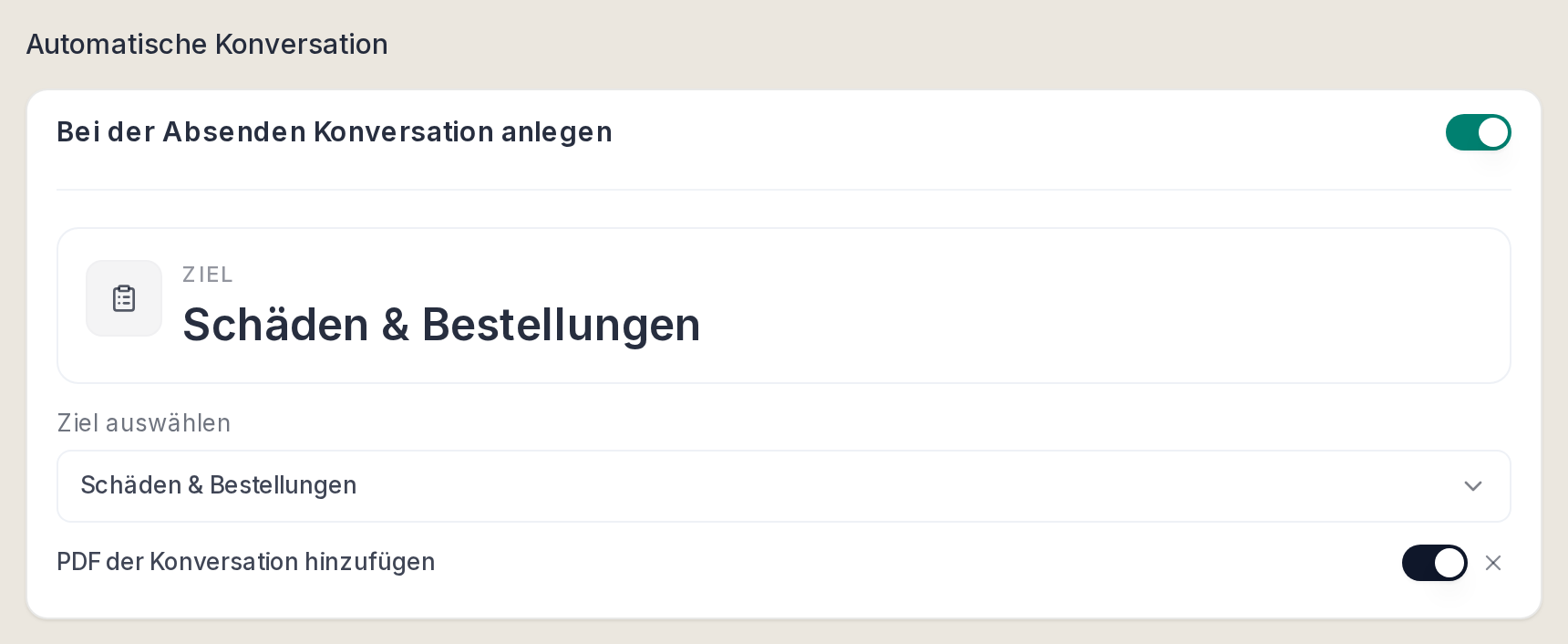 Ziel und PDF der automatischen Konversation