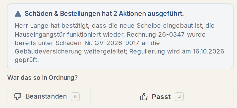 Ein Lauf wartet auf die Abnahme