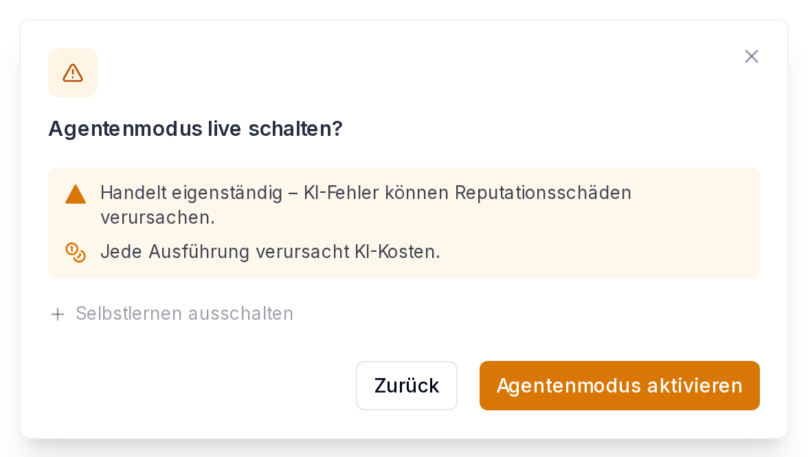 Agentenmodus einschalten