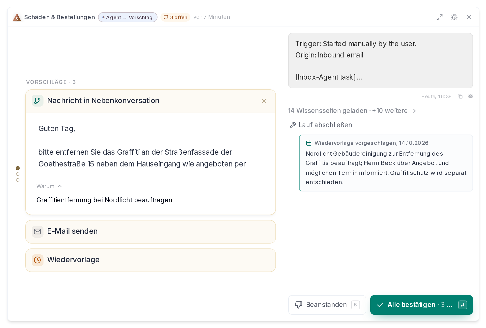 Das Fenster einer Ausführung