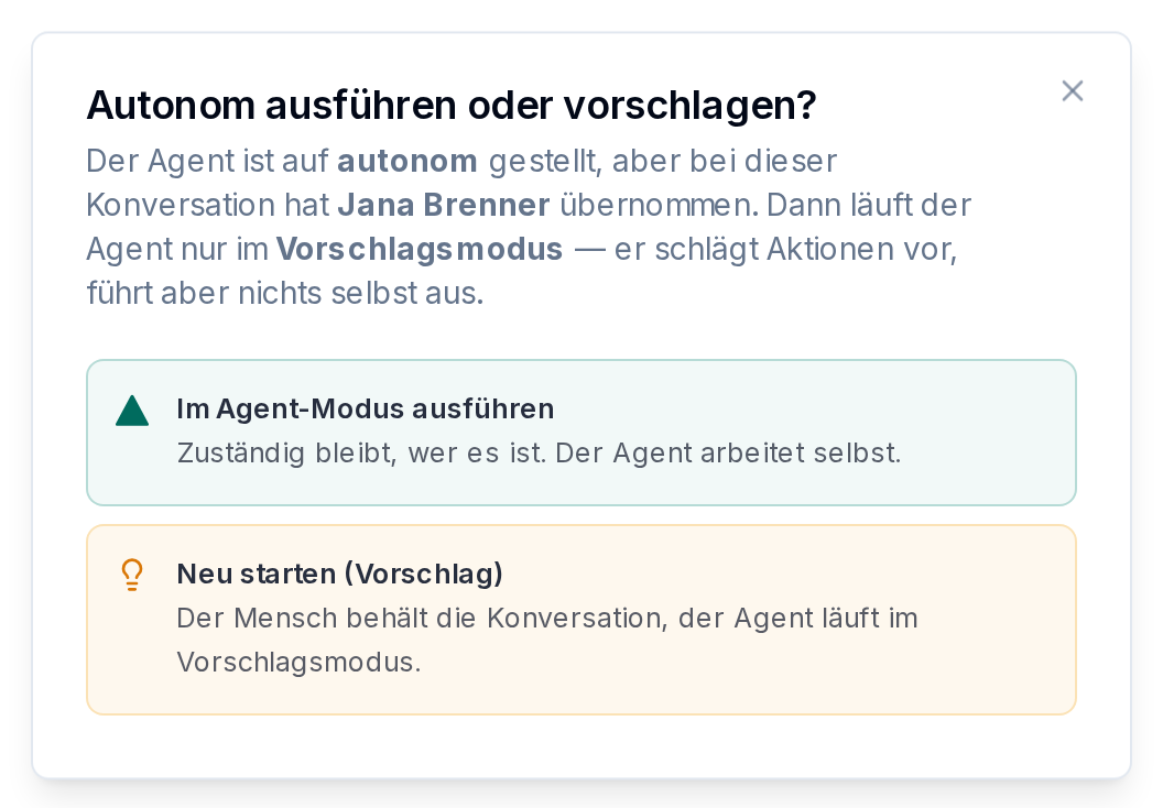 Autonom ausführen oder vorschlagen?