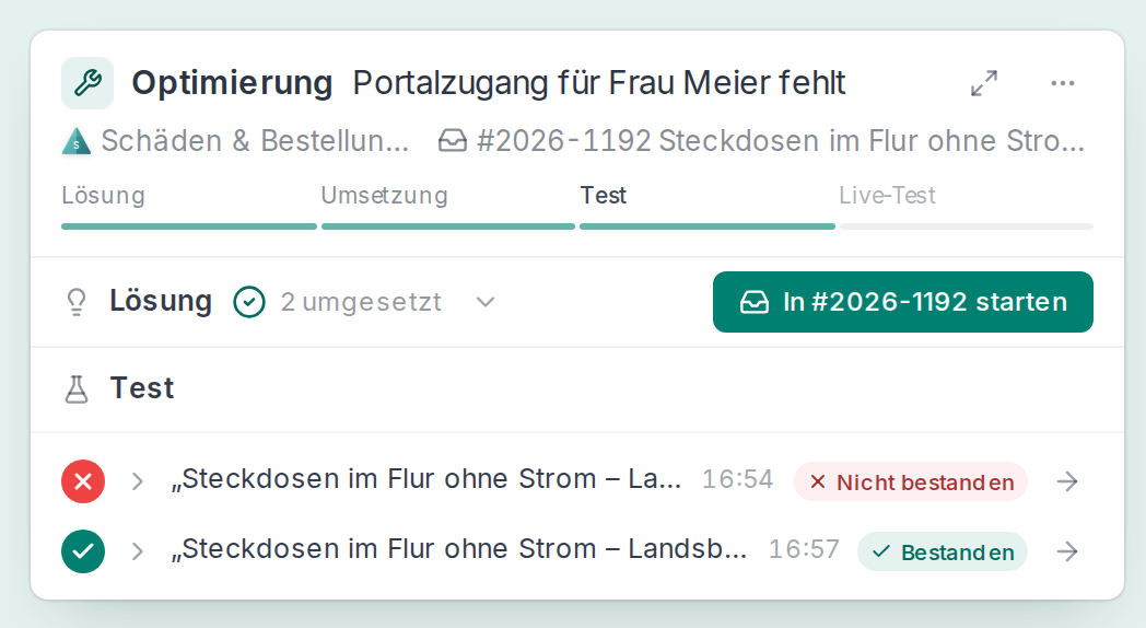 Ein bestandener Test