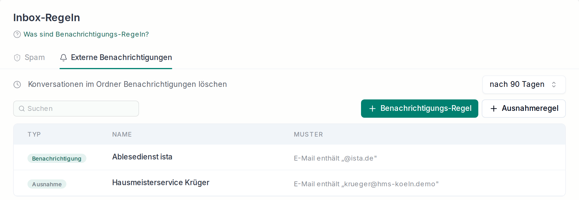 Benachrichtigungs-Regeln