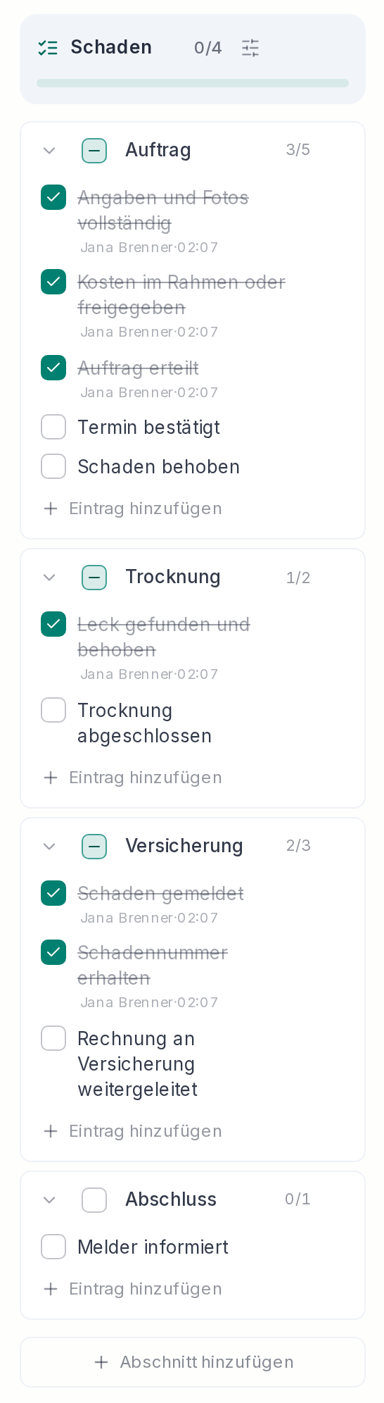 Eine Checkliste in der Konversation