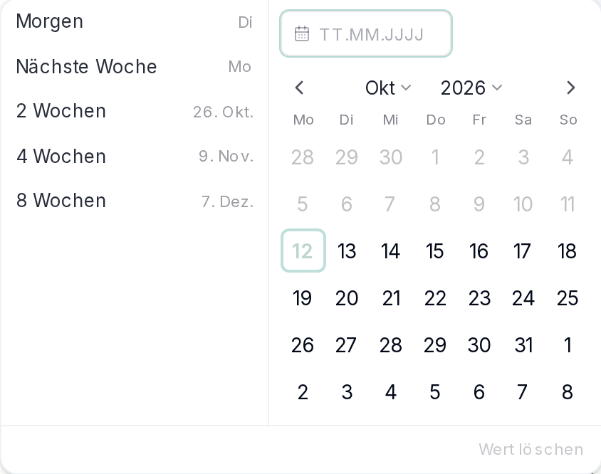 Datum für die Wiedervorlage