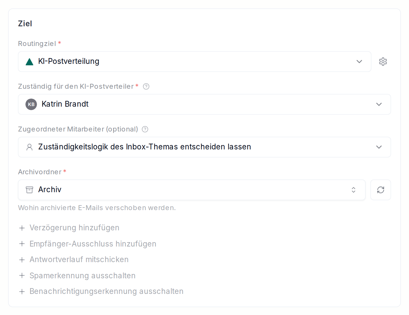 Das Ziel eines Postfachs