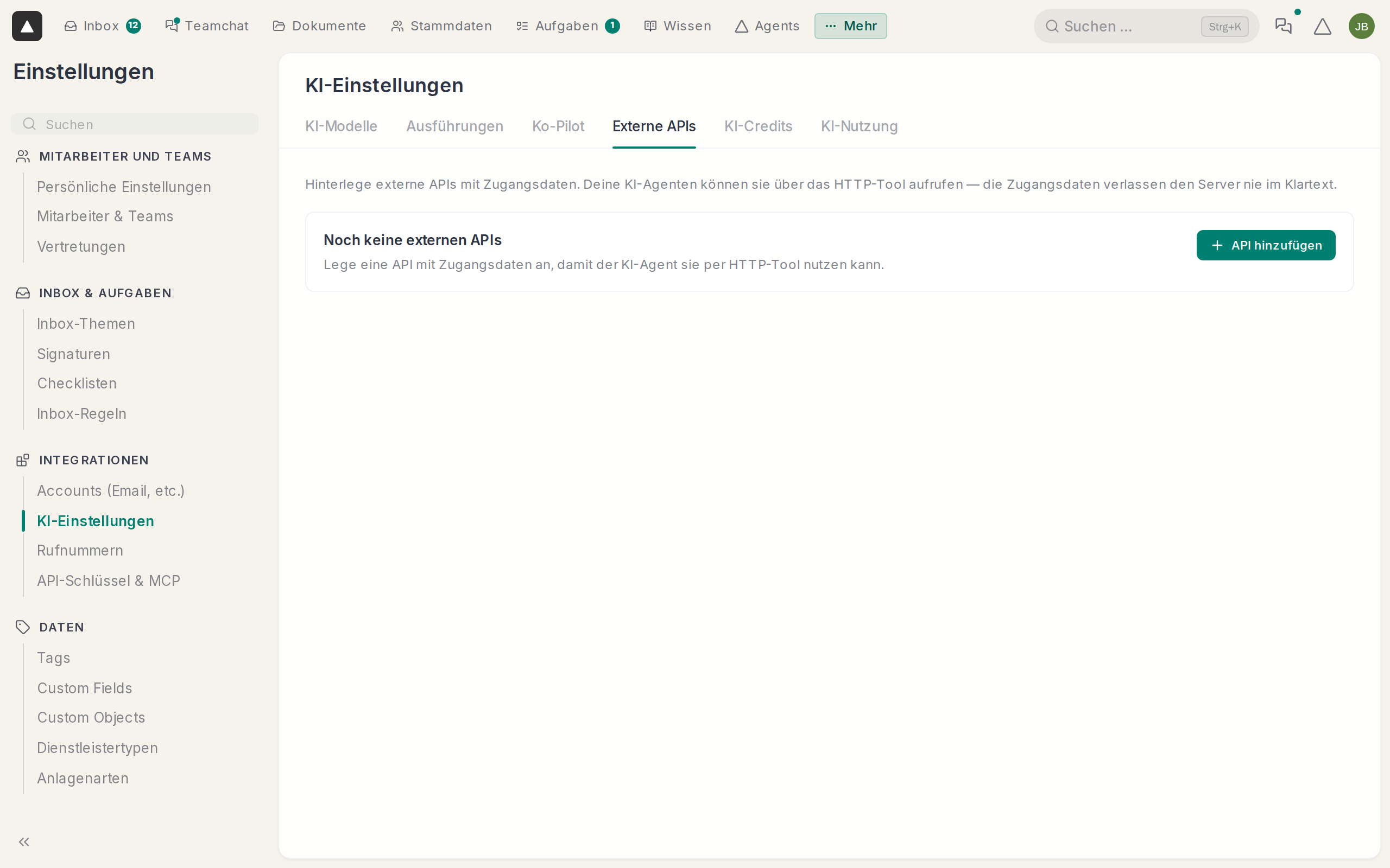 Externe APIs für Agenten