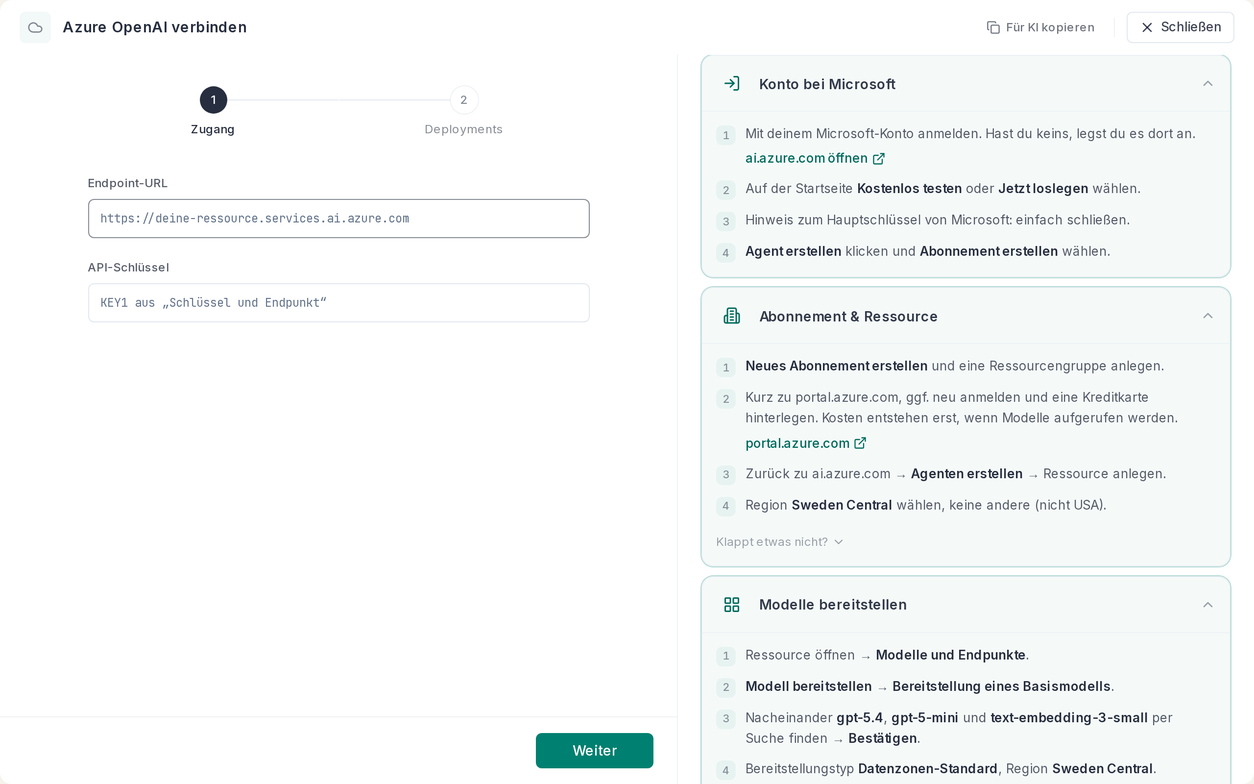 Der Assistent für Azure OpenAI
