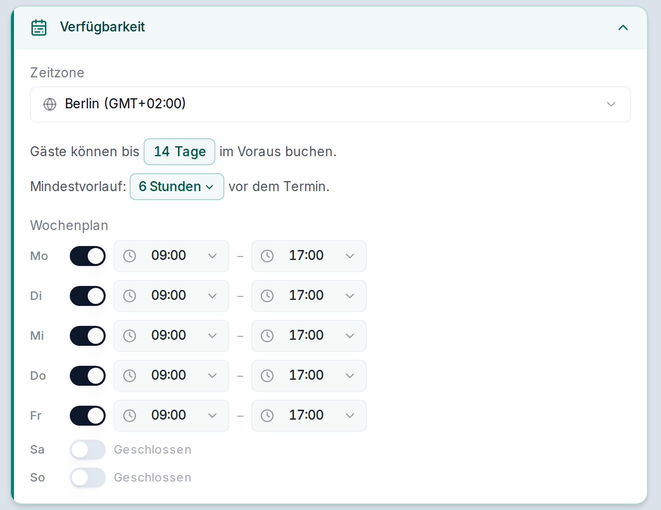 Wann Gäste buchen können