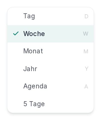 Die Auswahl der Ansicht