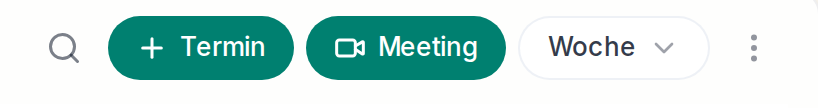 Termin und Sofort-Meeting oben im Kalender