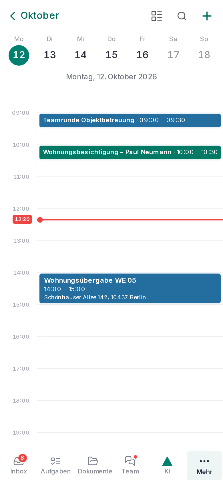 Der Kalender auf dem Handy