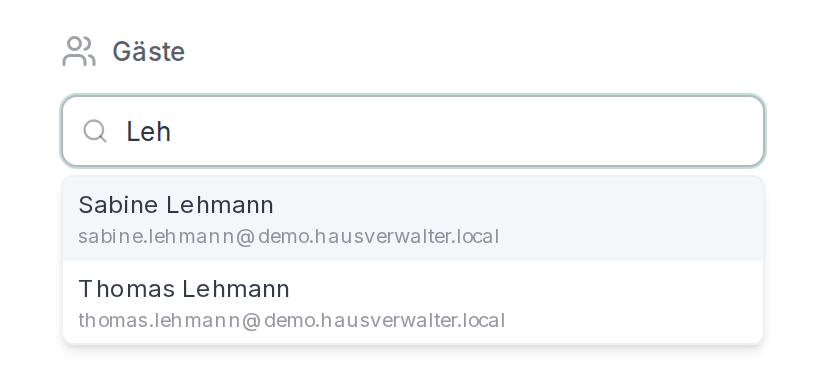 Vorschläge aus den Stammdaten