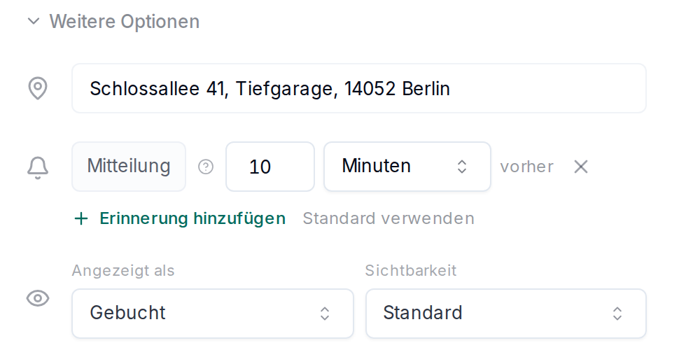 Ort, Erinnerung und Anzeige
