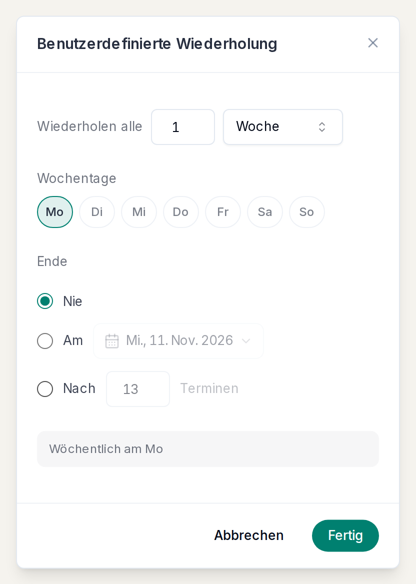 Eine eigene Regel für die Wiederholung