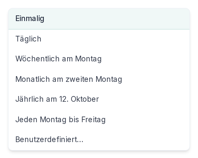 Die Auswahl der Wiederholung