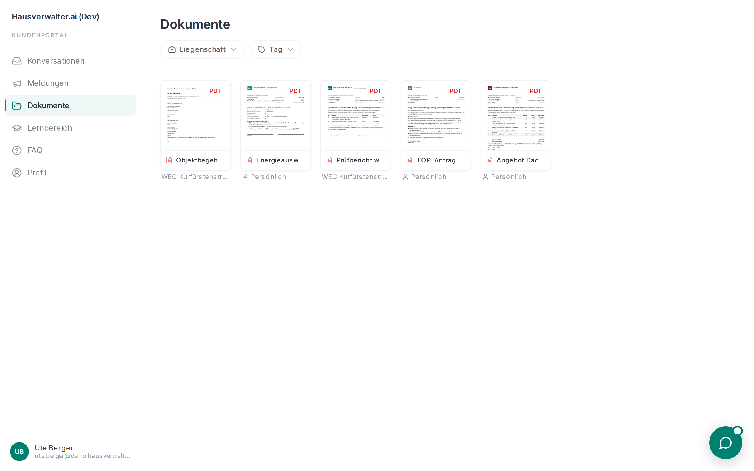 Dokumente im Kundenportal