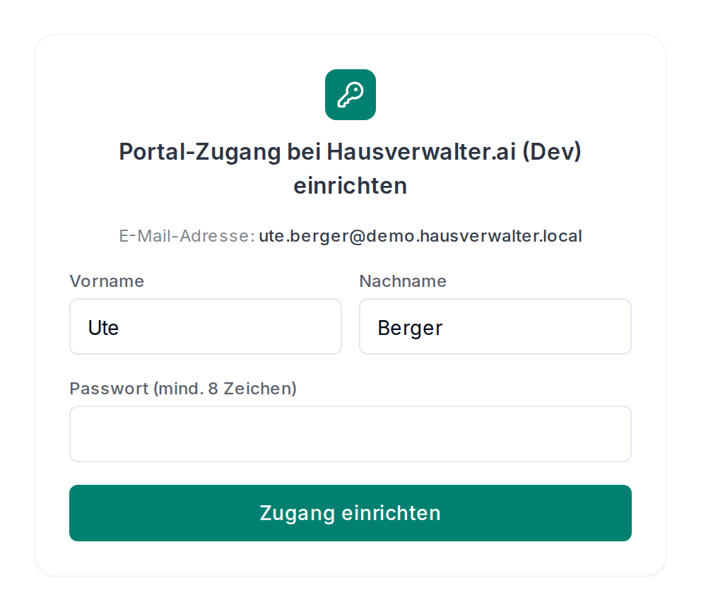 Den Portal-Zugang einrichten
