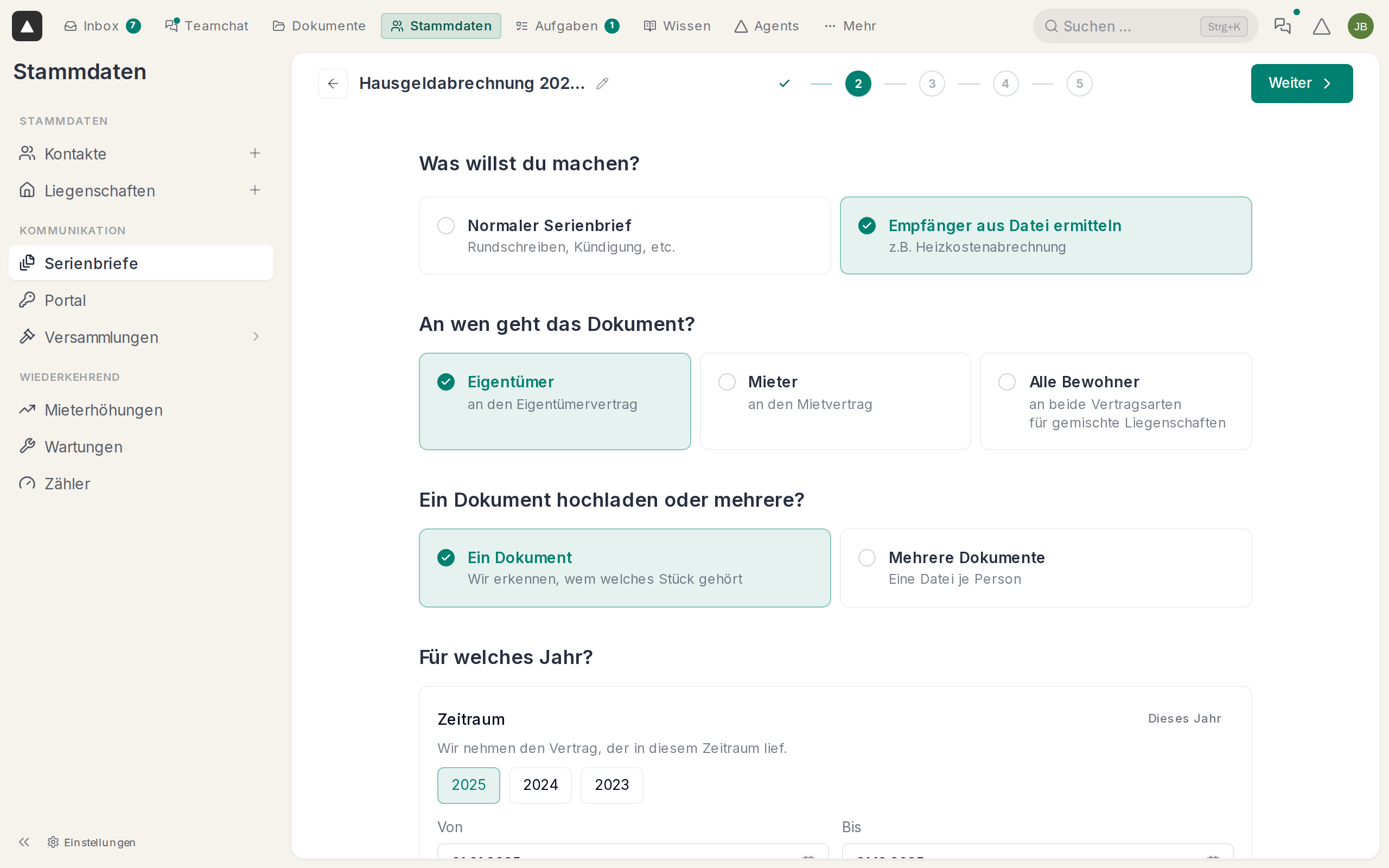 Wer die Dokumente bekommt und für welches Jahr