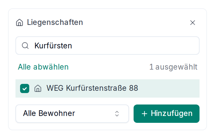Eine Liegenschaft als Gruppe