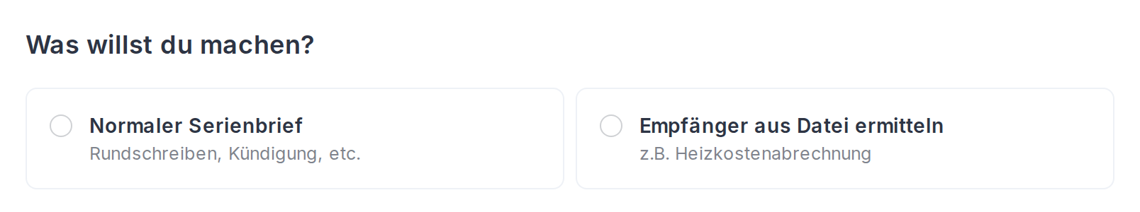 Normaler Serienbrief oder Empfänger aus Datei