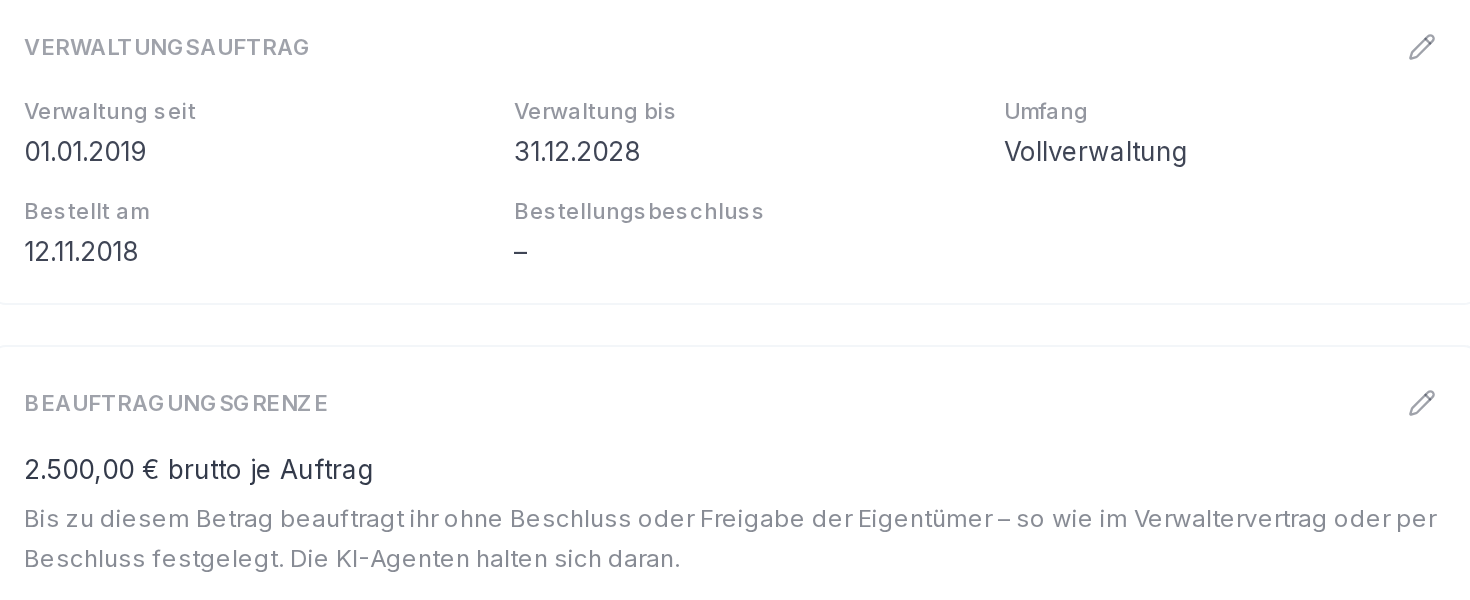 Verwaltungsauftrag und Beauftragungsgrenze