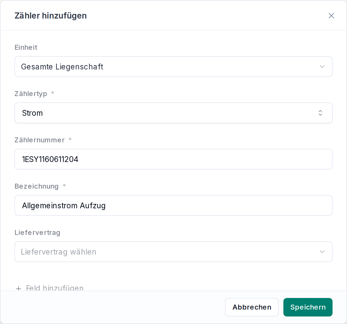 Zähler hinzufügen