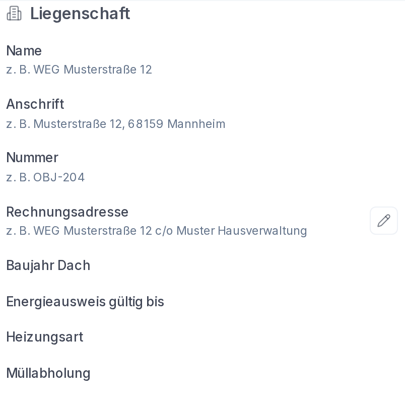 Eigene Felder als Variable