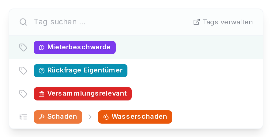 Tag-Auswahl in einer Konversation