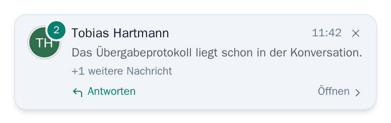 Hinweis auf eine neue Nachricht
