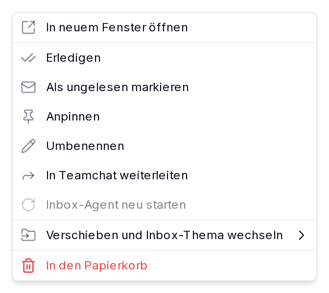 Das Menü einer Konversation