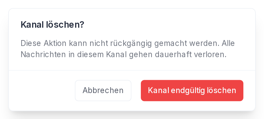 Die Rückfrage beim Löschen