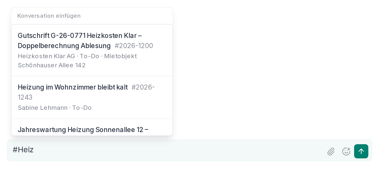 Konversation einfügen