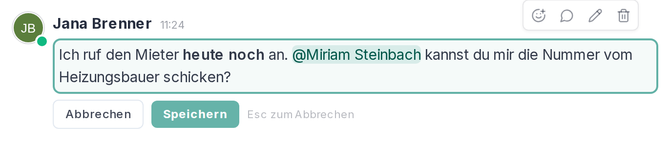Eine Nachricht bearbeiten