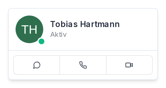 Die Profilkarte eines Kollegen