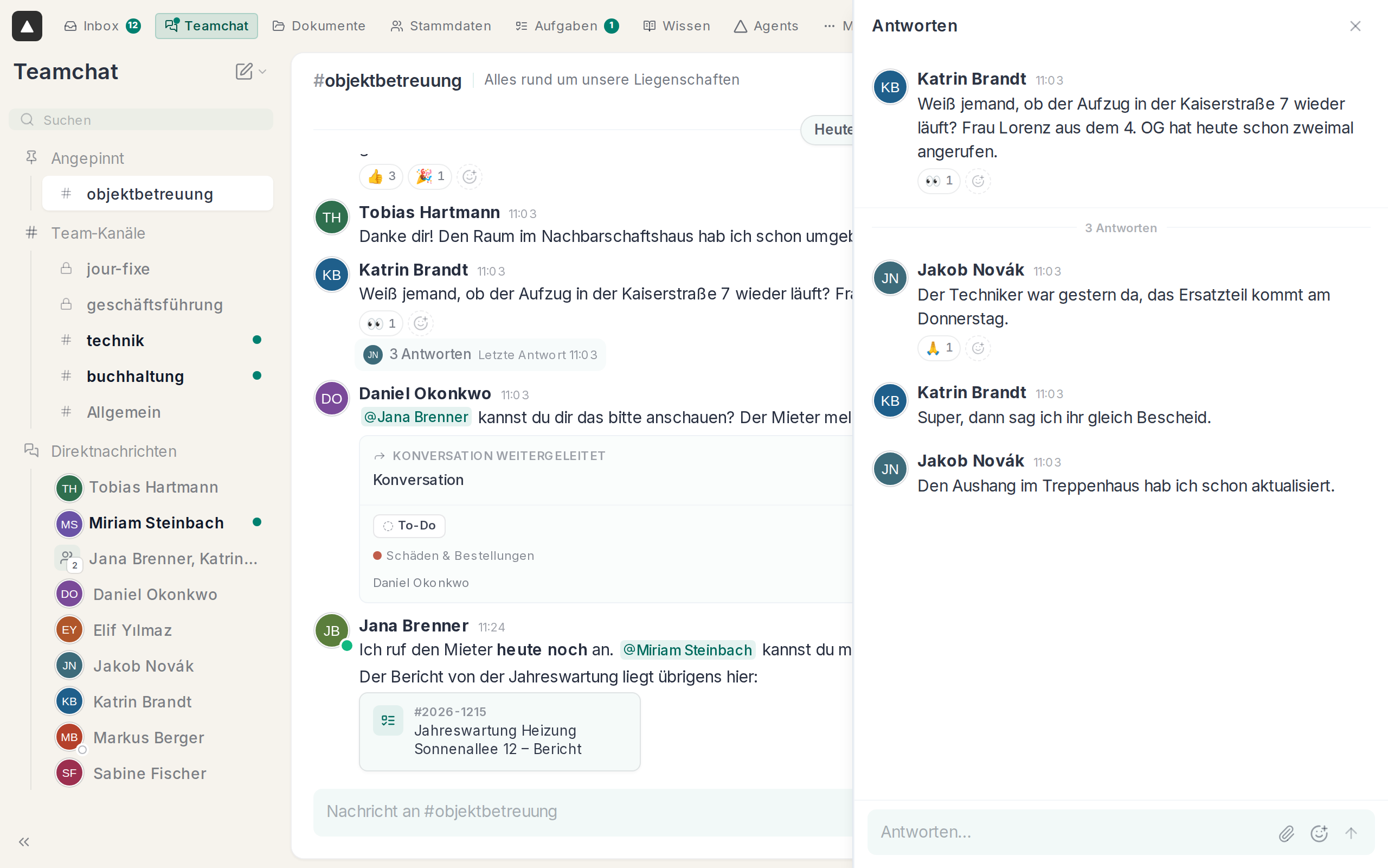 Ein Thread neben dem Kanal