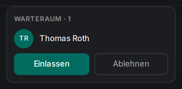 Ein Gast im Warteraum
