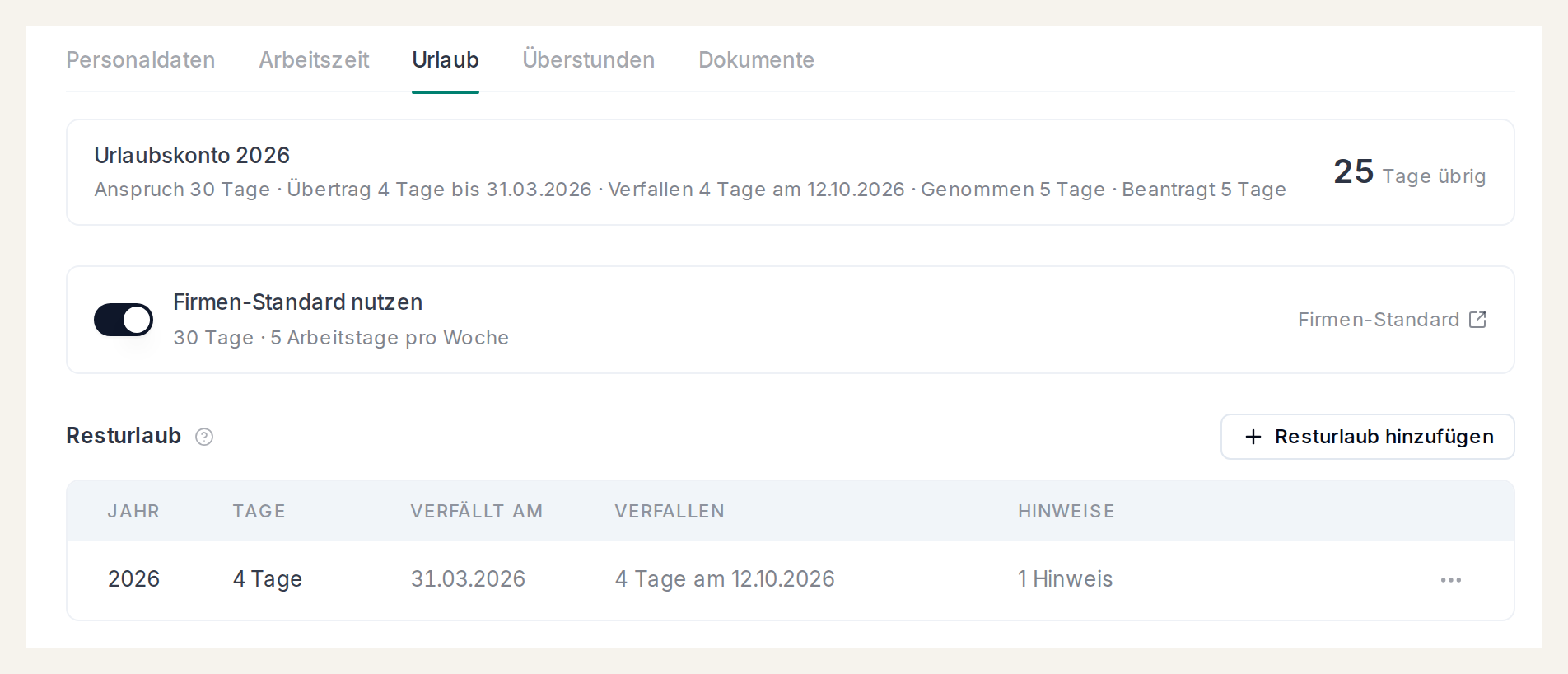 Verfallener Resturlaub nach Hinweis